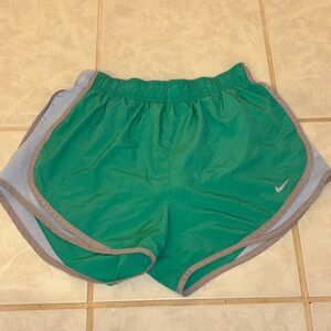 Nike Women's Teal and Gray Athletic Shorts